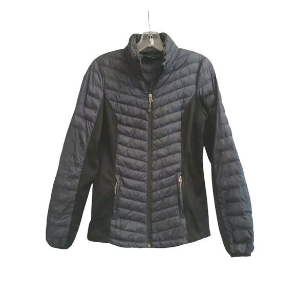 32 DEGREES HEAT Puffer Jacket Women's XSmall Navy Blue Packable Contemporary EUC - Picture 1 of 12